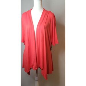 Kim Rogers Womens Casual Coral Baja Beach Cardigan Kimono XL Flowy Fairy BohoNWT